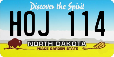 ND license plate HOJ114
