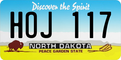 ND license plate HOJ117