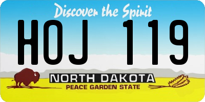 ND license plate HOJ119