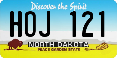 ND license plate HOJ121