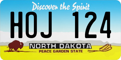 ND license plate HOJ124