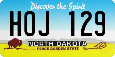 ND license plate HOJ129