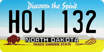 ND license plate HOJ132