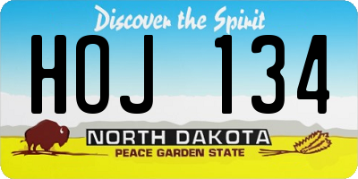 ND license plate HOJ134