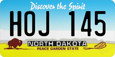 ND license plate HOJ145