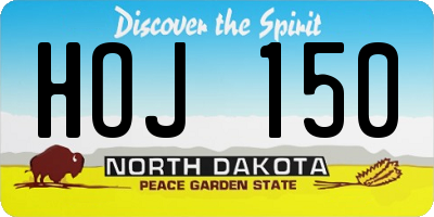 ND license plate HOJ150