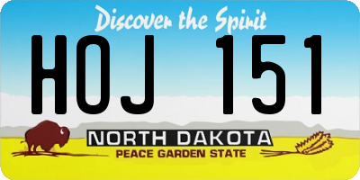 ND license plate HOJ151