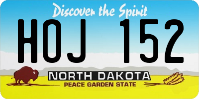 ND license plate HOJ152