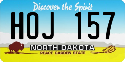 ND license plate HOJ157