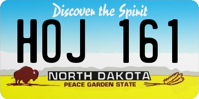 ND license plate HOJ161