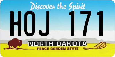 ND license plate HOJ171