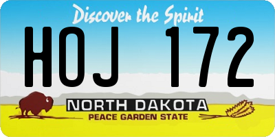 ND license plate HOJ172