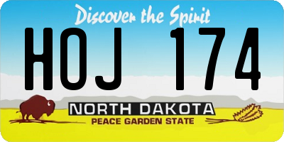 ND license plate HOJ174