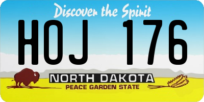 ND license plate HOJ176