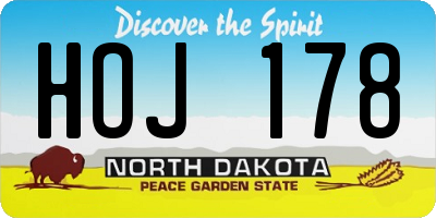 ND license plate HOJ178