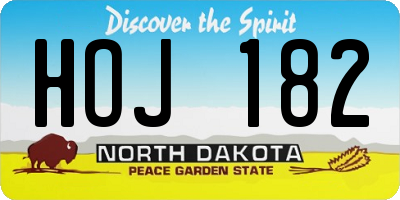 ND license plate HOJ182