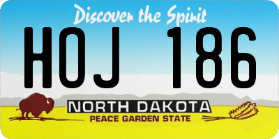 ND license plate HOJ186
