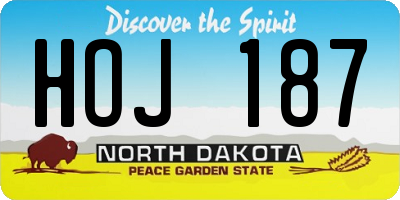ND license plate HOJ187
