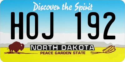 ND license plate HOJ192