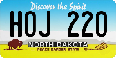 ND license plate HOJ220