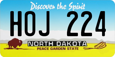 ND license plate HOJ224