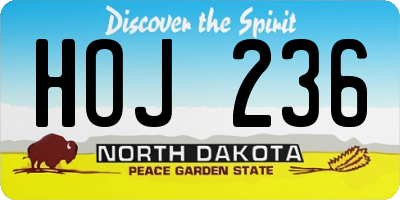 ND license plate HOJ236