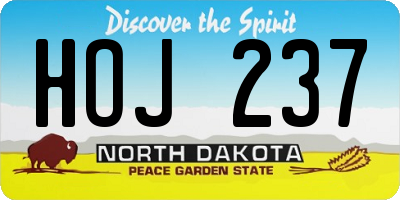 ND license plate HOJ237