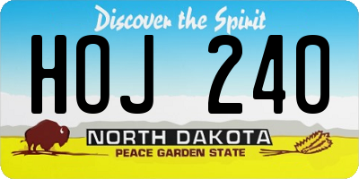 ND license plate HOJ240