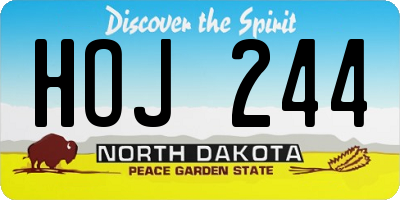 ND license plate HOJ244