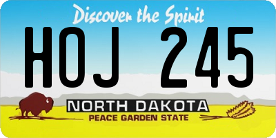 ND license plate HOJ245