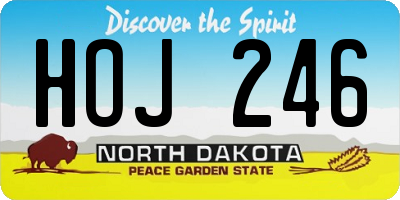 ND license plate HOJ246