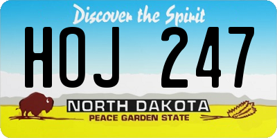 ND license plate HOJ247