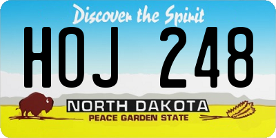 ND license plate HOJ248