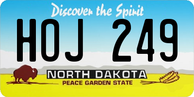 ND license plate HOJ249