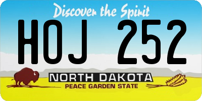 ND license plate HOJ252