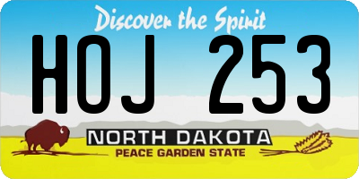 ND license plate HOJ253