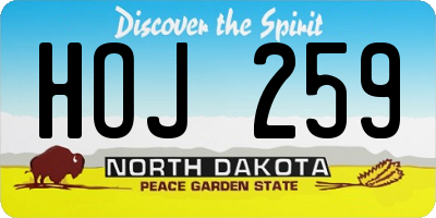 ND license plate HOJ259