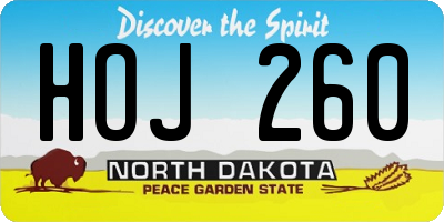 ND license plate HOJ260