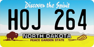 ND license plate HOJ264