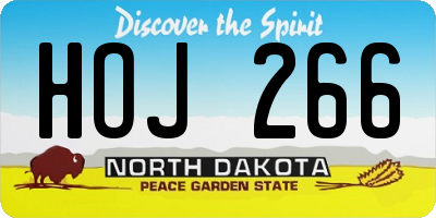 ND license plate HOJ266