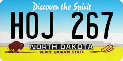 ND license plate HOJ267