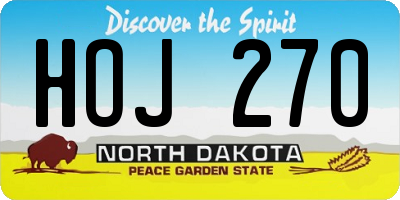 ND license plate HOJ270
