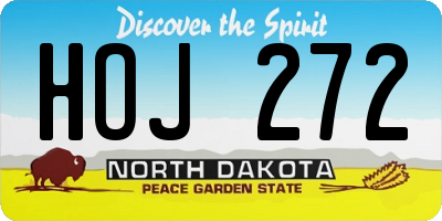 ND license plate HOJ272