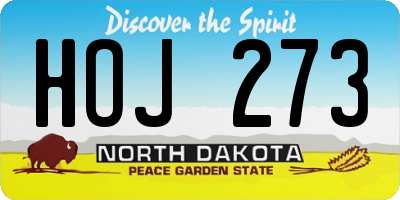 ND license plate HOJ273