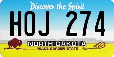 ND license plate HOJ274