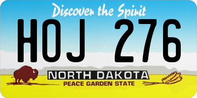 ND license plate HOJ276