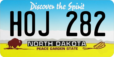 ND license plate HOJ282