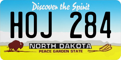 ND license plate HOJ284