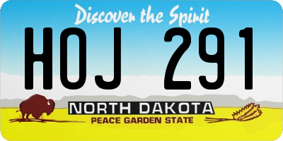 ND license plate HOJ291