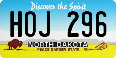 ND license plate HOJ296